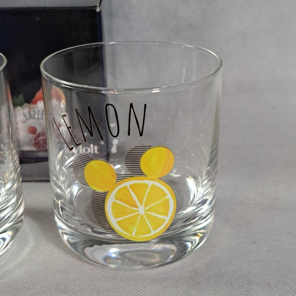 NEW Joyjolt Disney Mickey Mouse Citrus Glasses ~ Set Of 4 10 Oz Drinking Glasses - Picture 11 of 13